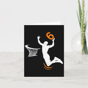 Carte 6 ans Bysketbyll Dunk 6e anniversaire de fête garç