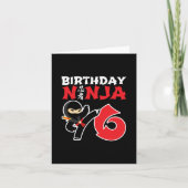 Carte 6 ans Karate Ninja Party Enfants 6e anniversaire (Devant)