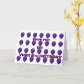 CARTE "6" BALLONS POUR VOTRE ****6E ANNIVERSAIRE*** S'AM (Fleur jaune)