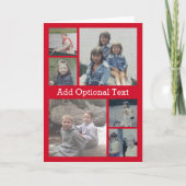 Carte 6 Collage photo Texte facultatif — CAN Edit red (Devant)