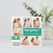 Carte 6 Photo Annonce de Fiançailles Vert Émeraude (Debout devant)