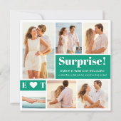 Carte 6 Photo Annonce de Fiançailles Vert Émeraude (Devant)