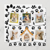 Carte 6 Photo Collage Ajouter Nom Dog House Empreintes d (Devant / Derrière)