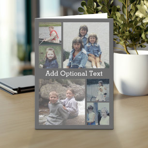 Carte 6 Photo Collage Optional Text - CAN Edit grey