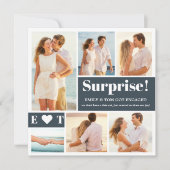 Carte 6 Photo Fiançailles gris foncé (Devant)