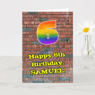 Carte 6e anniversaire : Arc-en-ciel amusant inspiré par 