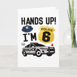 Carte 6e anniversaire Cadeau policier 6 ans Garçon