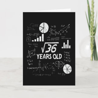 Carte 6e anniversaire Carré racine de 36 - 6 ans Anniver