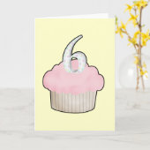 Carte 6e anniversaire Cupcake (Fleur jaune)