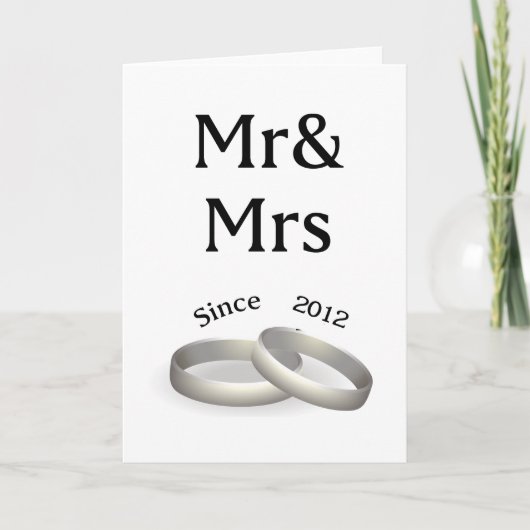 Carte 6e anniversaire de mariage Mr et Mme depuis 2011 (Devant)
