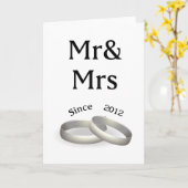Carte 6e anniversaire de mariage Mr et Mme depuis 2011 (Fleur jaune)