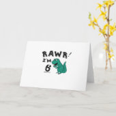 Carte 6e anniversaire Dinosaur cadeau pour enfants de 6 (Fleur jaune)