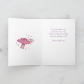 Carte 6e anniversaire, Fées roses et champignons (Intérieur)