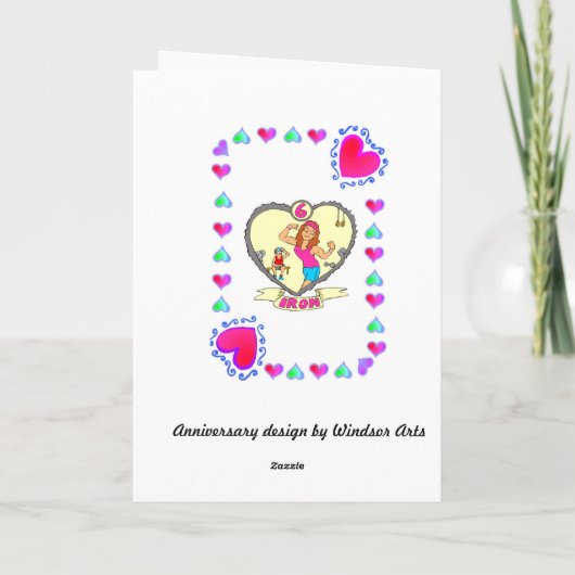 Carte 6e anniversaire - Fer (Dos)