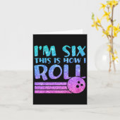 Carte 6e anniversaire fille Bowling cadeau - I'm 6 C'est (Fleur jaune)