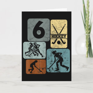 Carte 6e anniversaire filles hockey sur gazon 6 ans de h