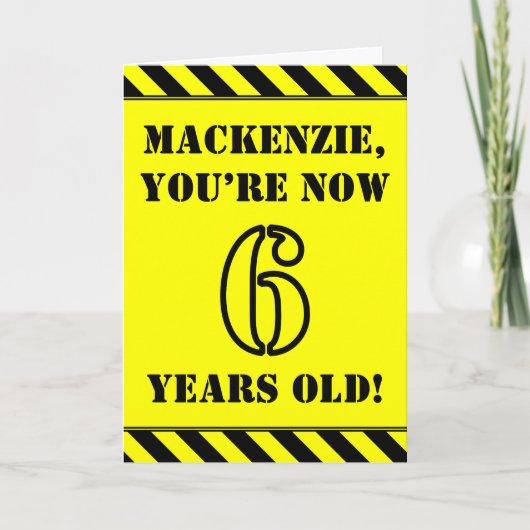 Carte 6e anniversaire : Jeu de style de crayon, Nom pers (Devant)