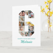 Carte 6e anniversaire Numéro 6 Collage photo Personnalis (Fleur jaune)