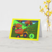 Carte 6e anniversaire pour petit-fils, canards à pompe, (Fleur jaune)