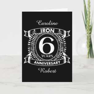 Carte 6ème anniversaire de mariage blason en détresse