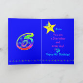 Carte 6èmes étoiles d'anniversaire de nom fait sur (Intérieur)