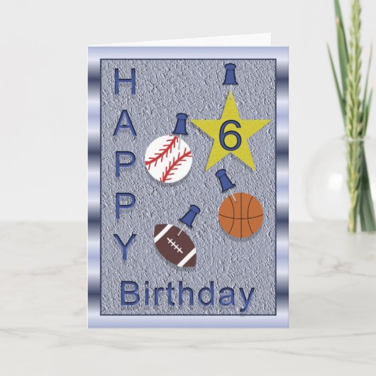 Carte 6èmes sports heureux d'anniversaire - orientés (Devant)