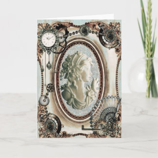 Carte 6x7 bleue de camée de Steampunk