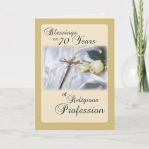 Carte 70 ans de profession religieuse pour la religieuse