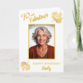 Carte 70 ans et Fabuleux Feuillage Doré 70e Anniversaire (Devant)