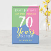 Carte 70 Ans. Joyeux 70e anniversaire (Fleur jaune)
