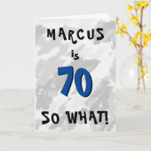 Carte 70 donc ce Citation et nom drôle Blue 70e annivers (Fleur jaune)