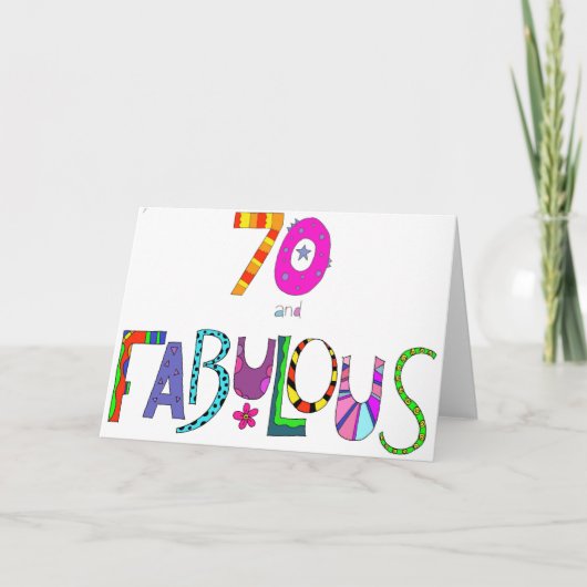 Carte 70 et fabuleux 70e anniversaire (Devant)