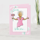 Carte 70 et fabuleux Cartoon féminin rose anniversaire (Devant)