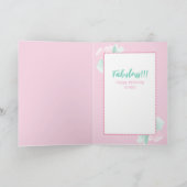 Carte 70 et fabuleux Cartoon féminin rose anniversaire (Intérieur)