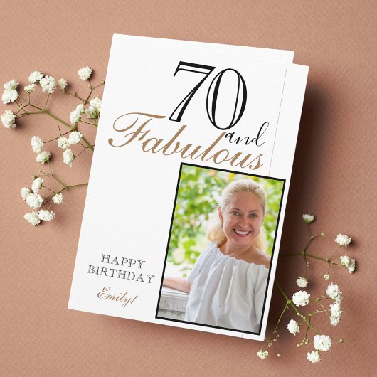 Carte 70 et fabuleux Elégant 70e anniversaire Photo