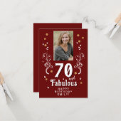 Carte 70 et fabuleux Foliage Rouge 70e anniversaire Phot (Devant/Arrière en situation)