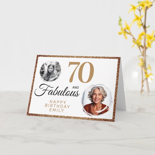 Carte 70 et Fabulous Gold Parties scintillant 2 Photo 70 (Fleur jaune)