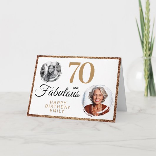 Carte 70 et Fabulous Gold Parties scintillant 2 Photo 70 (Devant)