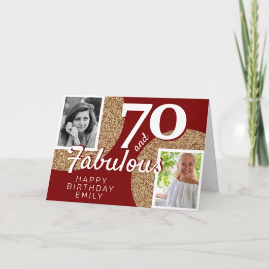 Carte 70 et Fabulous Gold Parties scintillant 2 Photo 70 (Devant)