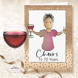 Carte 70 et Fabulous Sparkle Women Cartoon Anniversaire