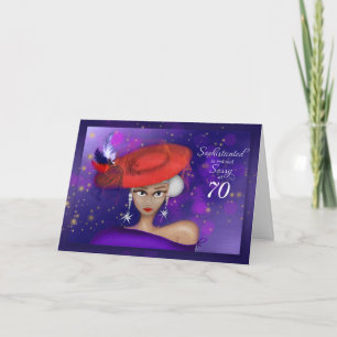 Carte 70 et Sophisticated et Sassy Red Purple Anniversai