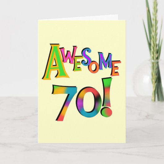 Carte 70 superbes T-shirts et cadeaux d'anniversaire (Devant)