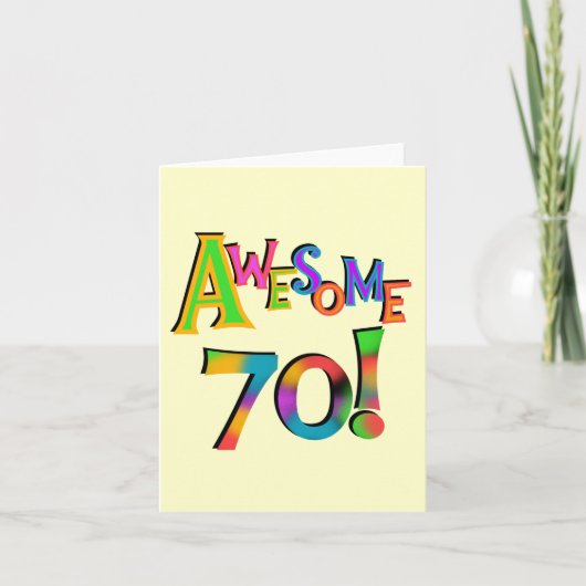 Carte 70 superbes T-shirts et cadeaux d'anniversaire (Devant)
