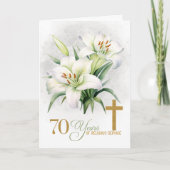 Carte 70 Years of Religious Service Cross and Lilies (Devant)