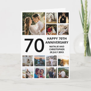 Carte 70e anniversaire 13 photo Collage noir et blanc