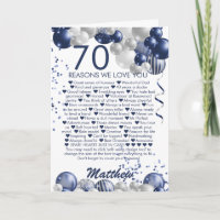 70e anniversaire 70 raisons Nous vous aimons