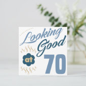 Carte 70e anniversaire à l'air bon (Debout devant)