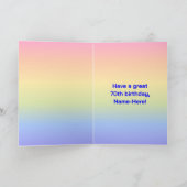 Carte 70e anniversaire : Arc-en-ciel amusant #, photos p (Intérieur)