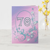 Carte 70e anniversaire avec étoiles en diamant (Fleur jaune)
