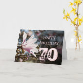 Carte 70e anniversaire avec magnolia (Fleur jaune)